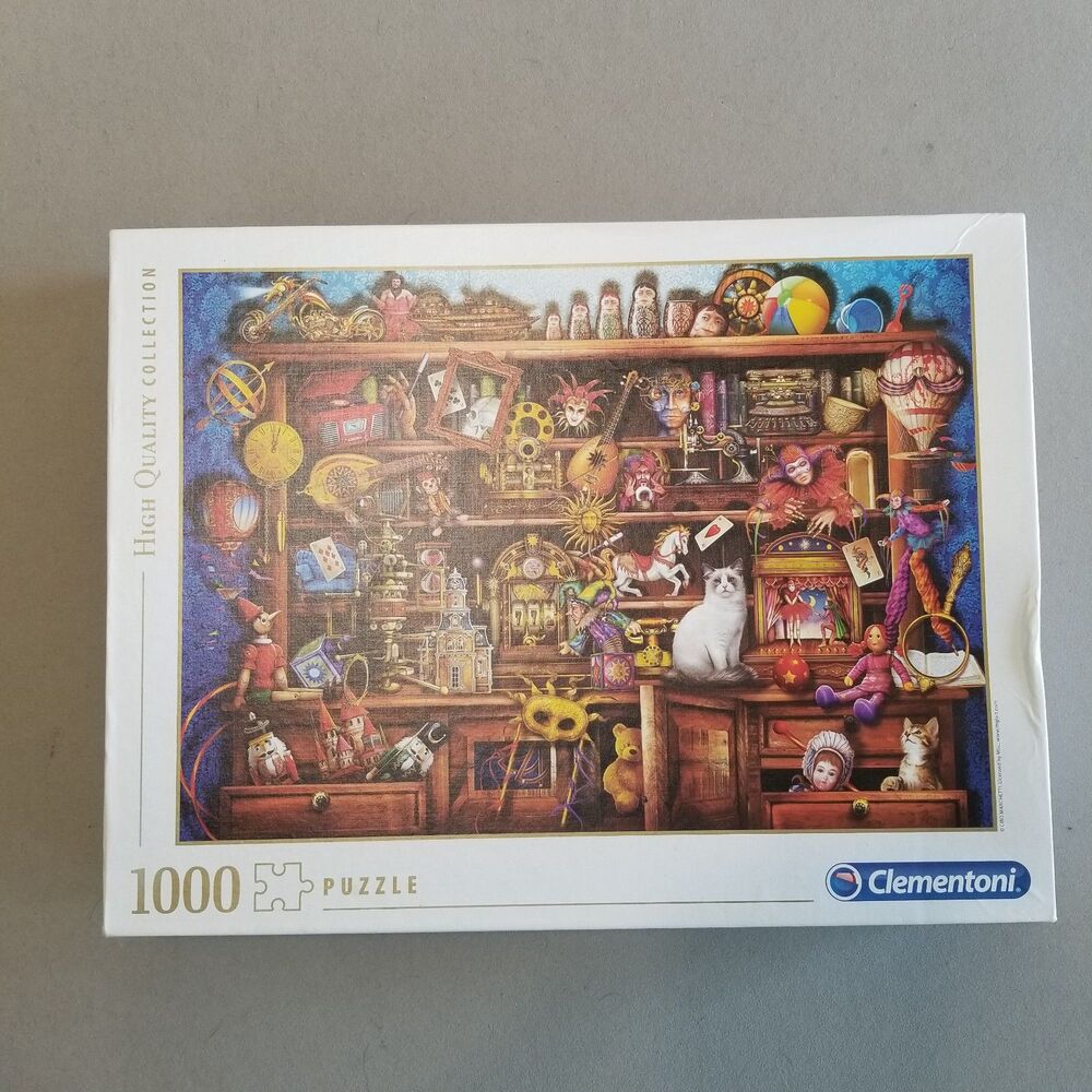 Clementoni Ye Old Shoppe 1000 pc Ciro Marchetti Puzzle Complete EUC Cats Toys